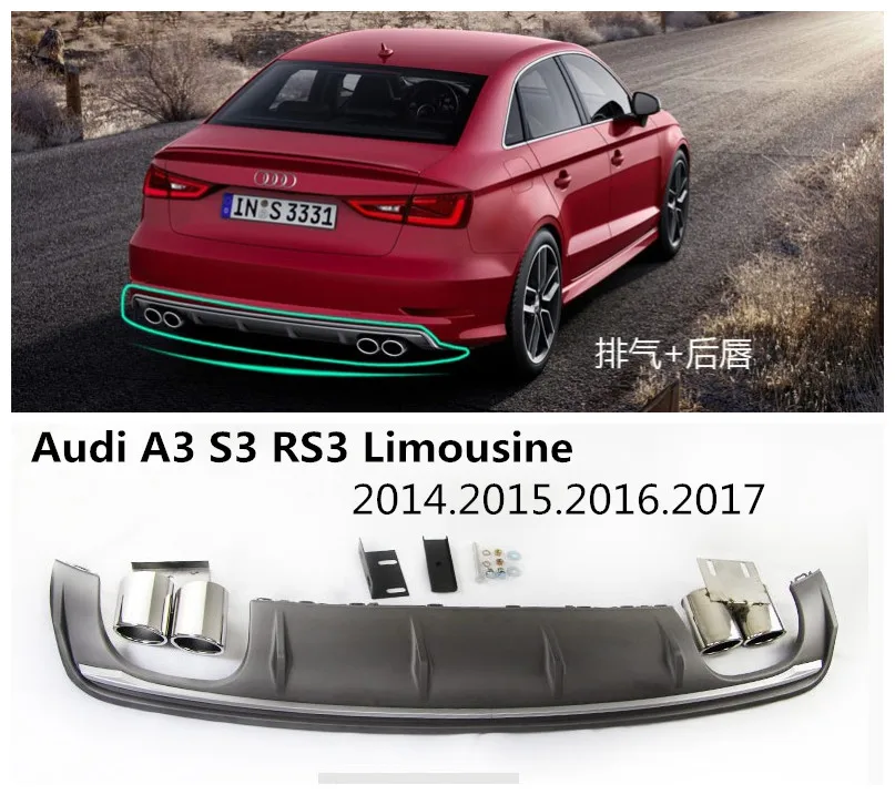Автомобильный задний спойлер для Audi A3 S3 RS3 лимузин 2014.2015.2016.2017 высокое качество PP