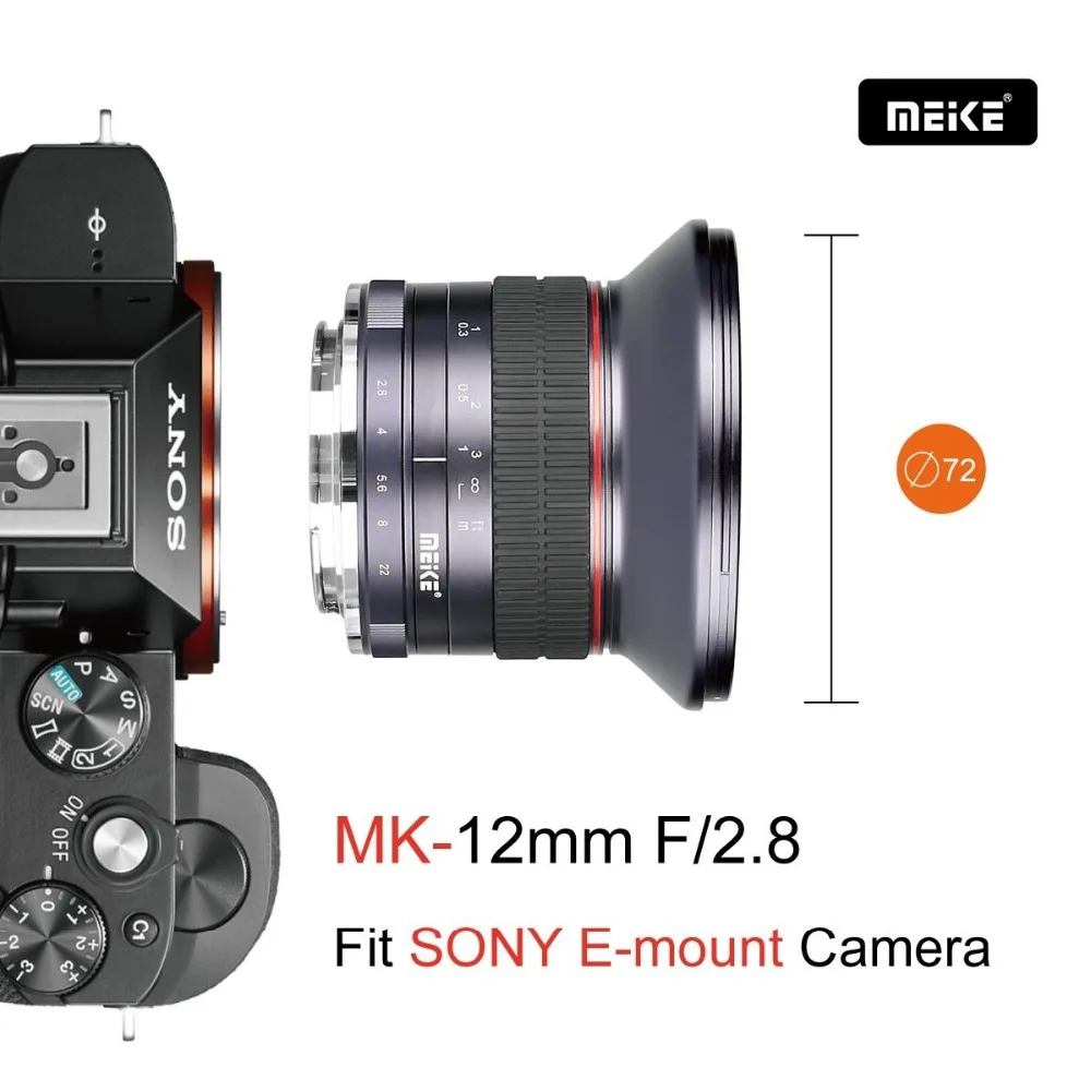 Meike 12 мм F2.8 Экстра широкоугольный ручной объектив Foucs для Sony E Mount APS C беззеркальных