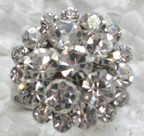 

12pcs/lot Wholesale Crystal Rhinestone Wedding Flower Rings Jewelry Adjustable Rings R072
