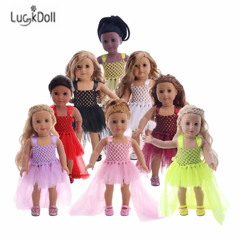 LUCKDOLL ручной работы модные новые летние 8-Цвет газовое платье костюм для детей от 18-дюймовые куклы и 43 см для ухода за ребенком для мам кукла аксессуары для игрушечной куклы