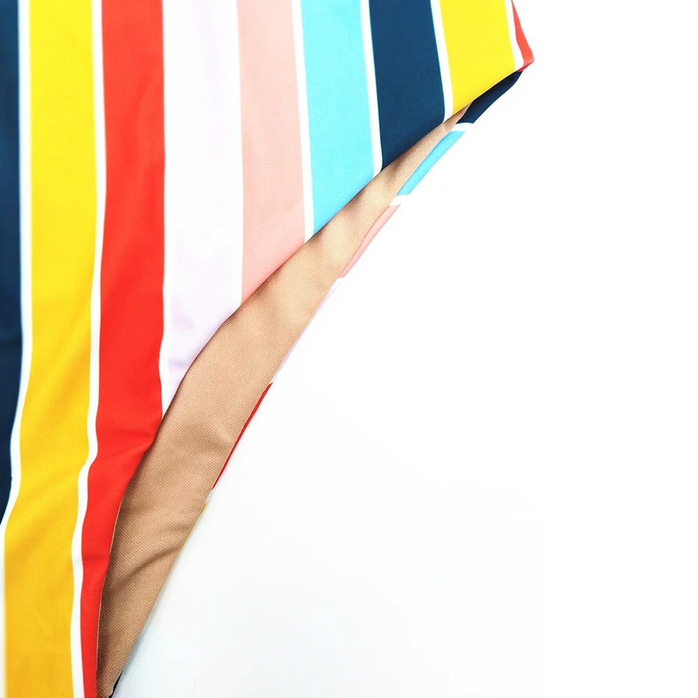 Sexy one piece swimwear women rainbow Scoop Neck Sleeveless Colorful Striped Backless Snap Button Padded Women Swimsuit W9655