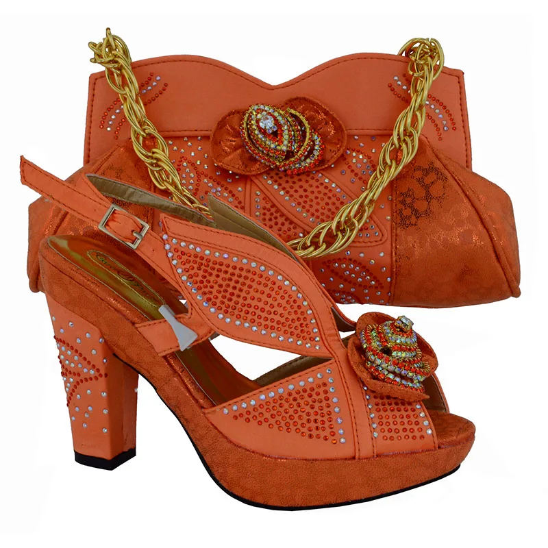 Italian Shoes and Bag Set Decorated with Appliques Yellow Color Matching Women Bags Ladies Sets | Обувь