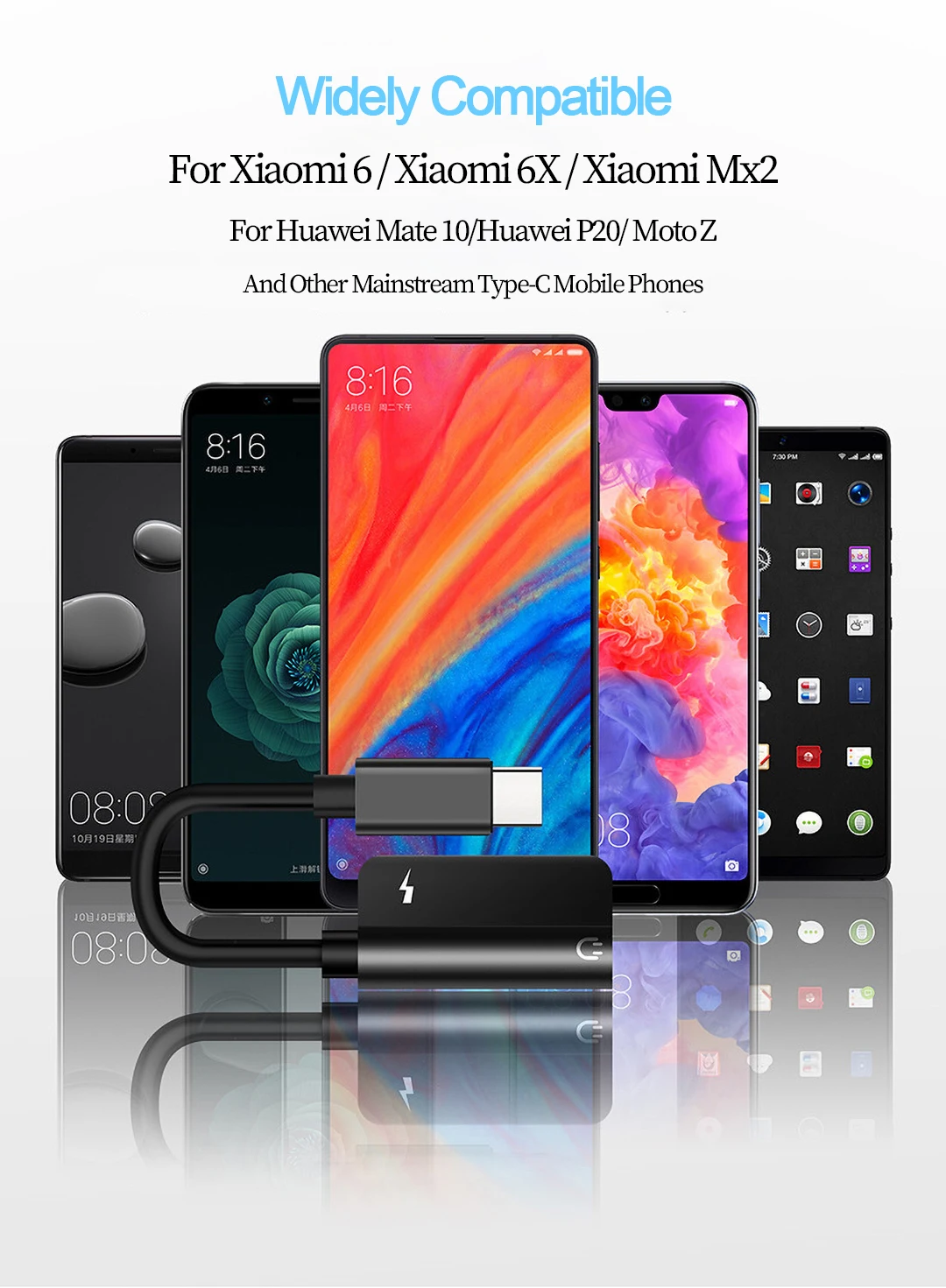 Для Xiaomi Mi9 samsung huawei P20 type C до 3,5 мм двойной разъем для наушников Aux адаптер USB C зарядное устройство аудио кабель сплиттер конвертер