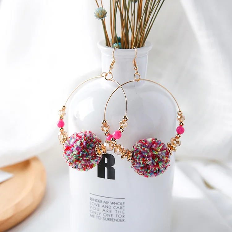 2017 серьги капельки в богемном стиле модные ювелирные изделия красивый шерстяной