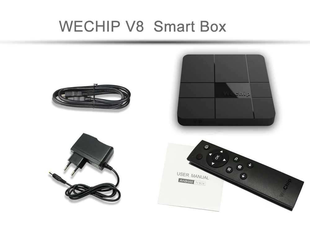 Wechip V8 Smart Android 7,1 ТВ приставка Amlogic S905W 2 Гб 16 Гб 2,4G Wifi 4K* 30 кадров в секунду медиаплеер Google плеер YouTube телеприставка