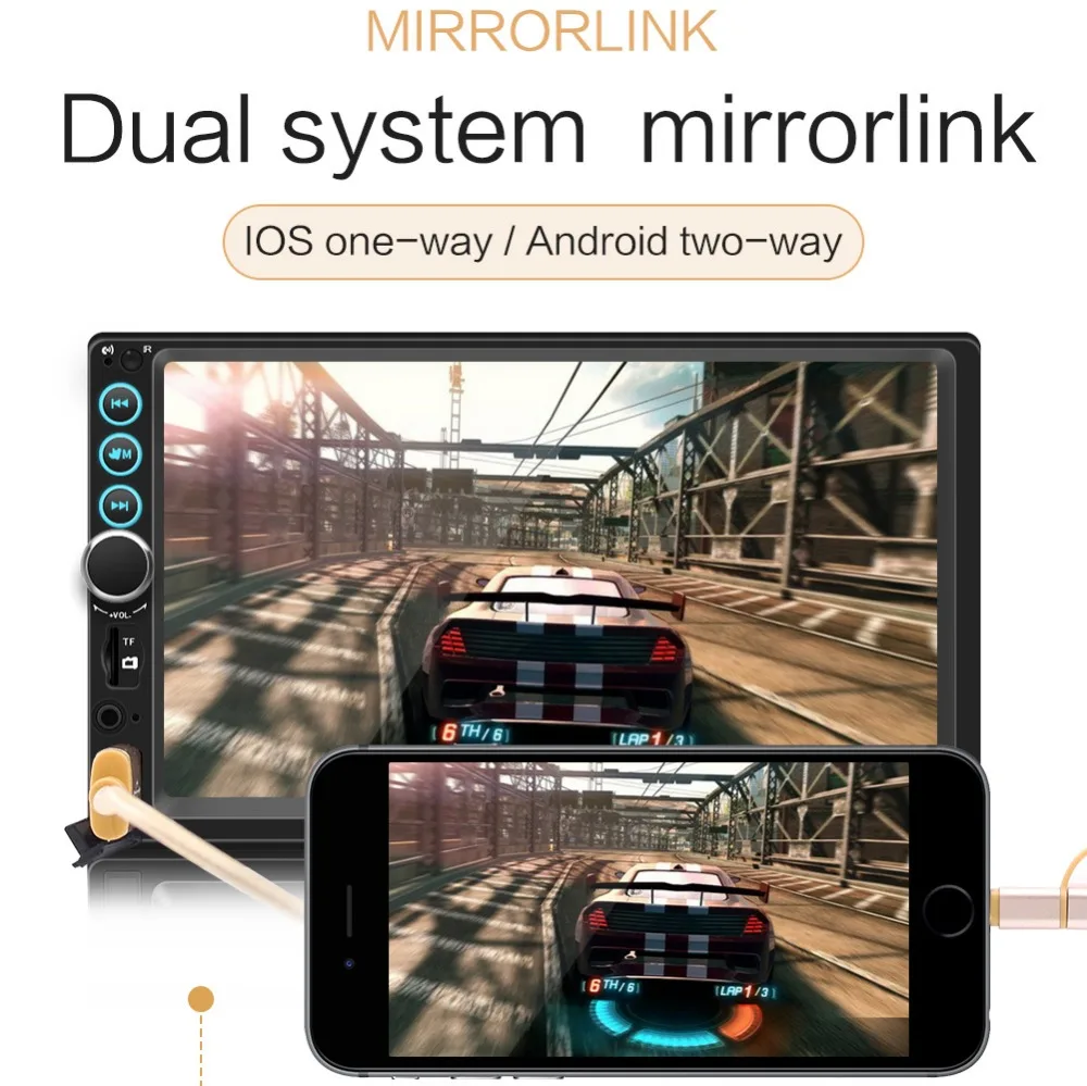 Автомагнитола 2DIN 7 &quotHD MP5 мультимедийный плеер сенсорный экран Bluetooth USB FM камера