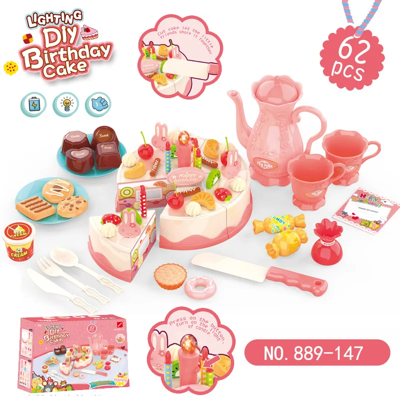 40 82 шт для DIY торта на день рождения игрушка кухня еда ролевые игры резка фруктов