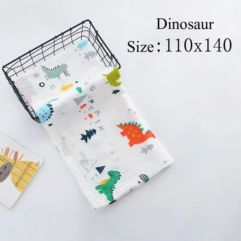 dinosaur 70% детское нижнее белье из бамбукового волокна муслиновые пеленки мягкие детские одеяла для новорожденных банные хлопкоывй, чехол для коляски коврик для ребенка с запахом плед L002 - Цвет: dinosaur