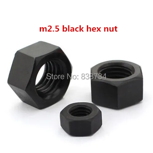 

100 шт., шестигранная гайка из стали класса m2.5 4,8 с оксидом, DIN934
