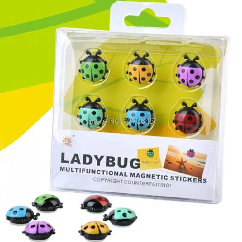 

10SET/LOT 6PCS/SET Multifunctional Ladybug Magnetic Stickers
