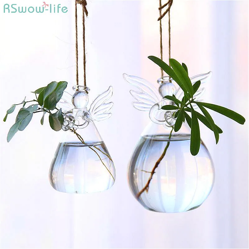 Креативный с пеньковой веревкой 1 метр подвесной прозрачный стеклянный Ангел