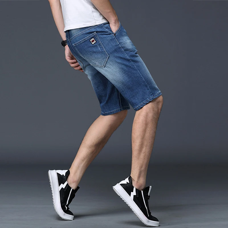 Men's Denim Shorts Good Quality Short Jeans Men Cotton Solid Straight Short Jeans Male Blue Casual Short Jeans High Quality