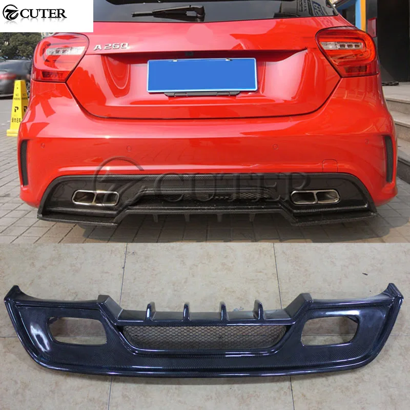 W176 A250 A45 AMG стиль углеродное волокно задняя губа задний бампер спойлер диффузор