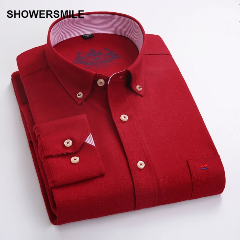 SHOWERSMILE одежда, формальные мужские рубашки на пуговицах, осенние мужские рубашки с длинным рукавом, корейская мода, облегающие мужские рубашки белого цвета
