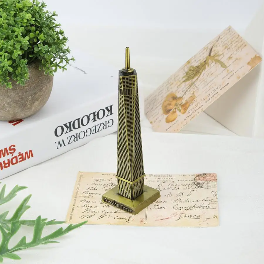 Новинка, Нью-Йорк, башня свободы, модель, домашний офис, Декор, украшения, металлическая земля, один мир, торговый центр, здание, 3D металлическая модель