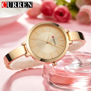 CURREN Top Women Quartz Watch Luxury Brand Ladies Rose Gold Wristwatch Dress watches waterproof Clock For Girl Relogio Feminino
