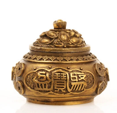 SCY 16504 +++ латунный чехол с орнаментом большая копилка изображением кукурузы