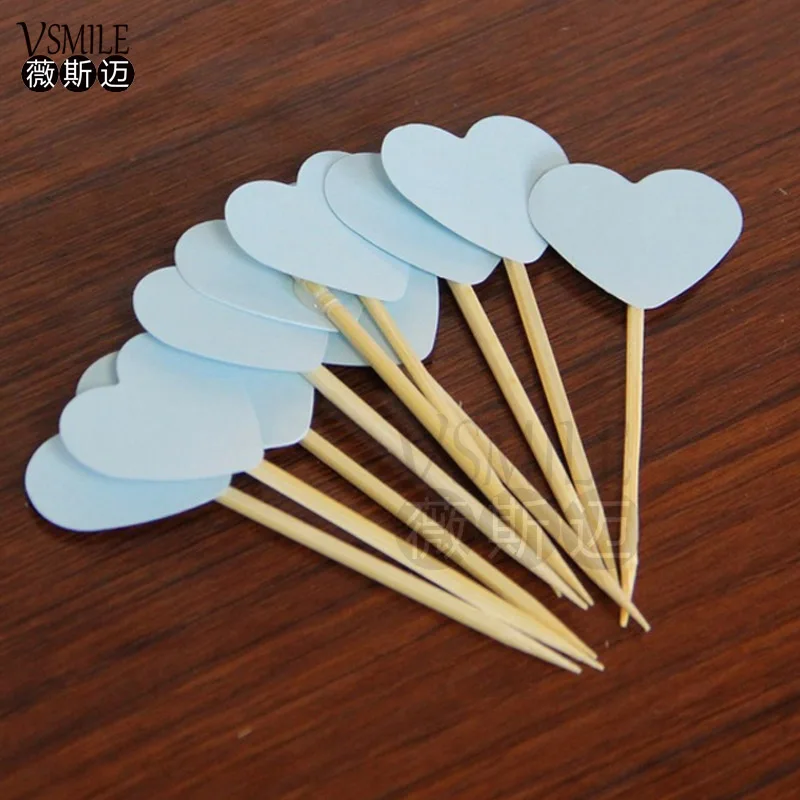 30 шт чистый цвет сердце любовь дизайн с кексом Торт Топперы выбрать украшение для