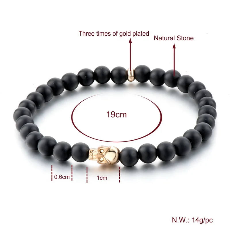 Браслеты TOUCHEART ручной работы с золотыми бусинами в форме черепа браслеты для