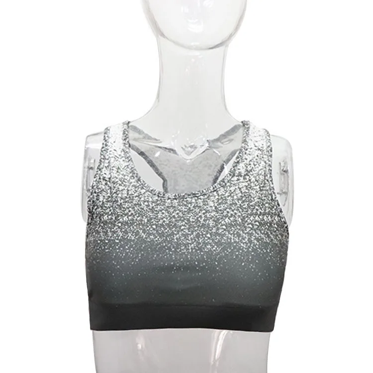 Grey sky bra Женские леггинсы с градиентом для фитнеса, эластичные длинные штаны+ пуш-ап кроп-топ для тренировок, женские тонкие повседневные комплекты для бодибилдинга - Цвет: Grey sky bra