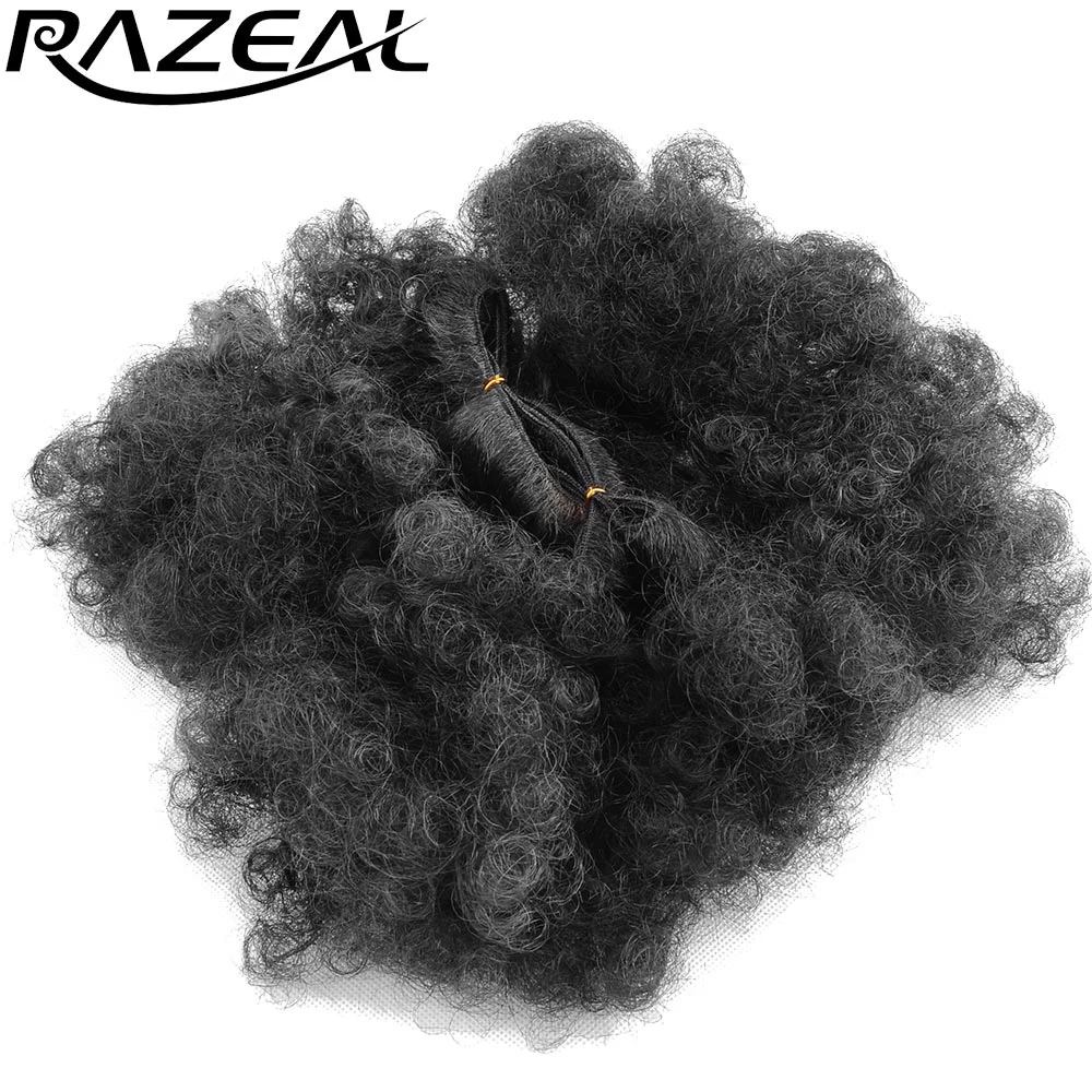 Razeal 6inch 60g/pack 3PCS Synthetic Crochet Braids Afro Kinky Curly Braid Ombre Braiding Hair Extensions High Temperature fiber |