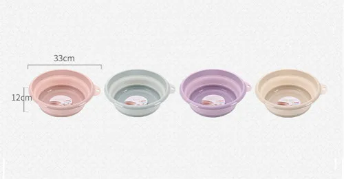 

Folding Washbasin Plastic Hanging Round Dish Sink Outdoor Travel Camping Silicone Thickening Wash Basin Household Laundry Basin