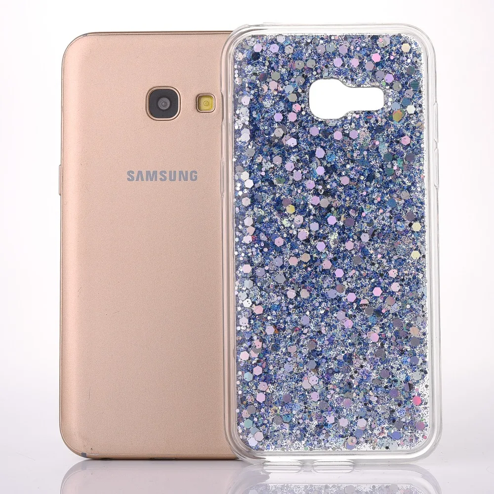 Прозрачный чехол для телефона Samsung A320 A520 A6 2018 силиконовый Блестящий блестящий