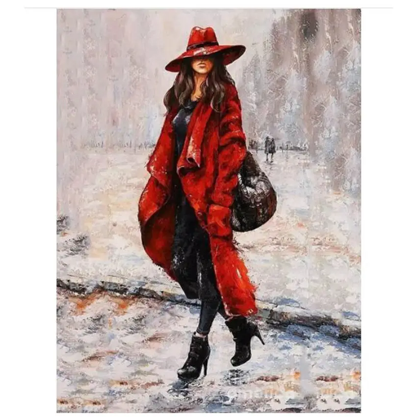 woman Painting 6 WEEN Абстрактная живопись животных Сделай Сам Краски ing по комплекты номеров носорог стены Рисование Акриловая Краска на холсте уникальный подарок для домашний декор - Цвет: woman Painting 6