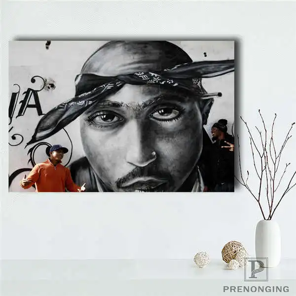 Canvas Poster Холст постер из шелковой ткани плакат, Тупак плакат топ декор плакат 2pac номер#180327-03 - Цвет: Canvas Poster
