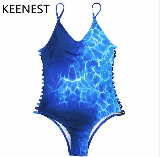KEENEST 2018 сексуальный цельный купальник женский с зелеными листьями боди Бандаж