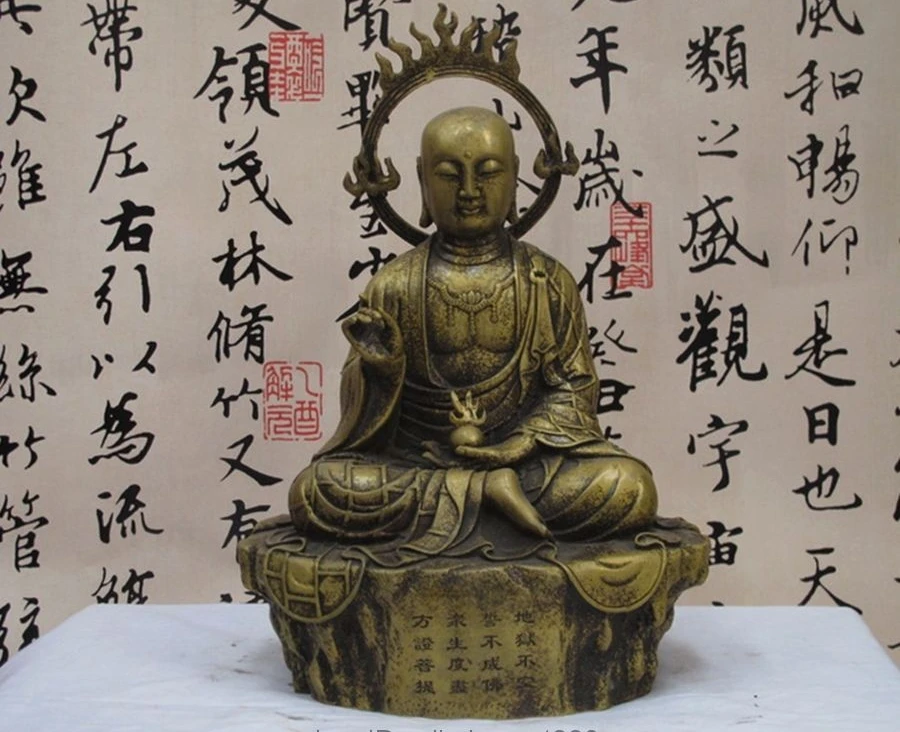 

Тибетский буддистский храм бронза Jizo Xuanzang Tangseng Ksitigarbha статуя Будды