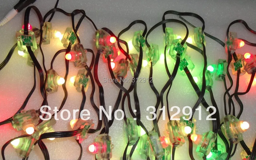100pcs DC12V вход WS2811 Светодиодный пиксельный свет со всеми черными проводами IP68