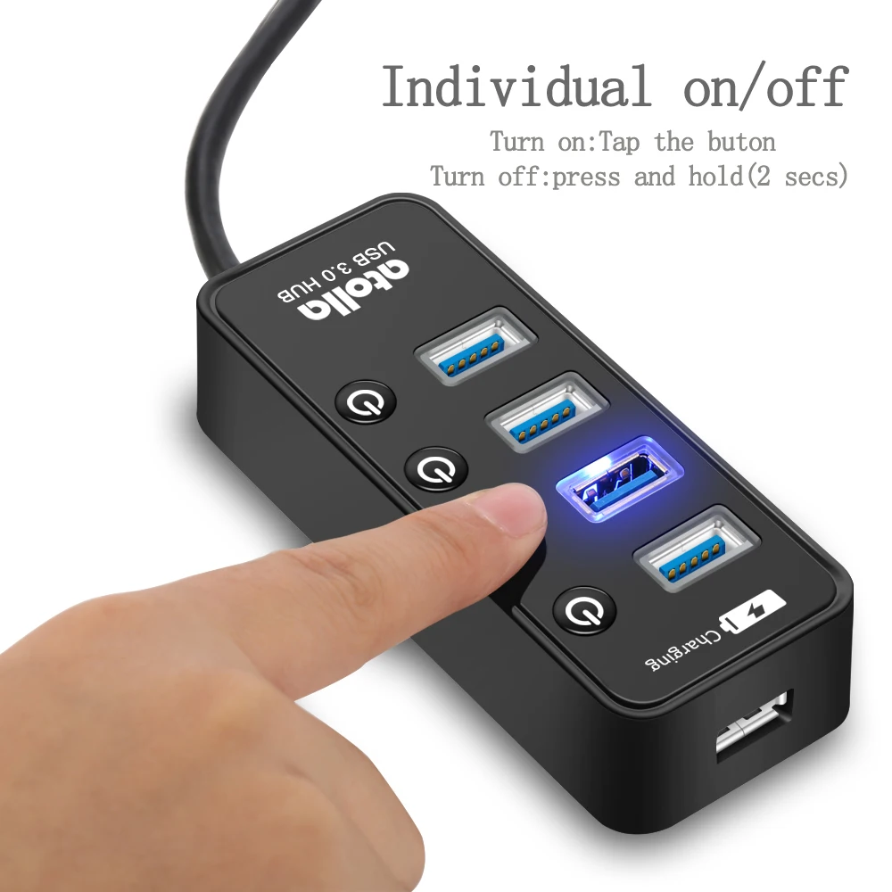 Usb концентратор atolla 4 портовый SuperSpeed USB 3 0 usb разветвитель с 1 портом для зарядки и