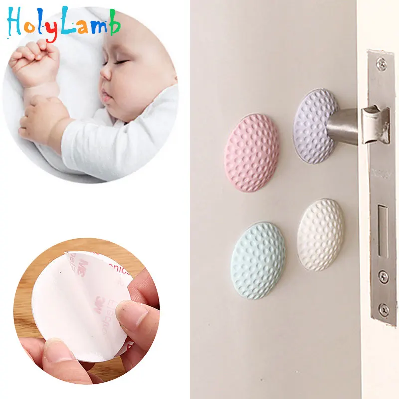 Amortiguadores de seguridad para beb&eacute;s, tarjeta de seguridad, Tope de puerta, cuidado del reci&eacute;n nacido, protecci&oacute;n de bloqueo de ni&ntilde;os, 4 unids/lote-0