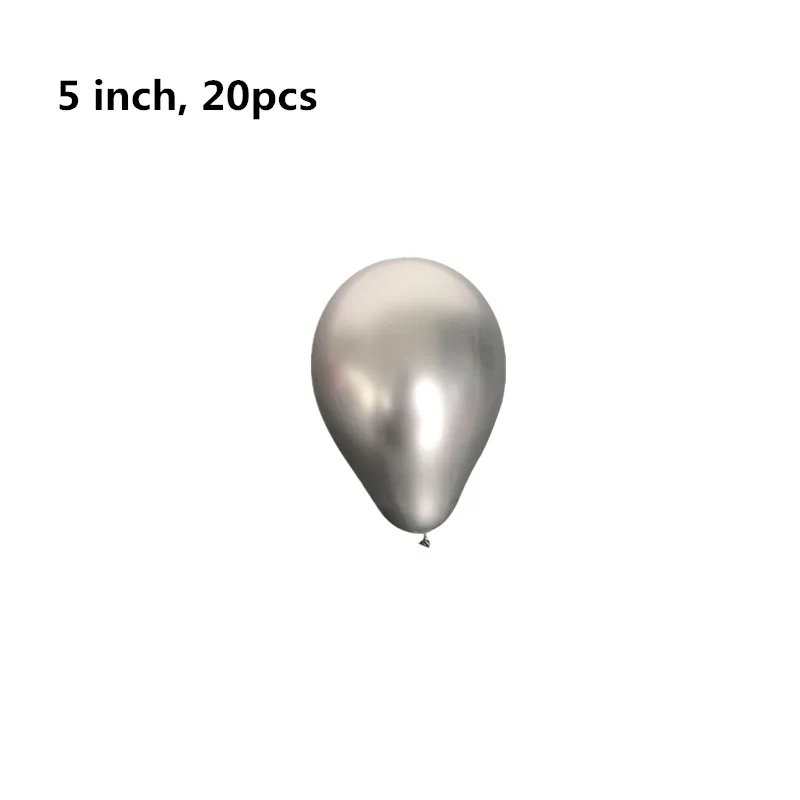 silver 5 inch 20pcs DIY золотые металлические арочные шары 5 12 18 дюймов, Круглый латексный шар для детского дня рождения, вечеринки, свадьбы, украшения для детского душа - Цвет: silver 5 inch 20pcs
