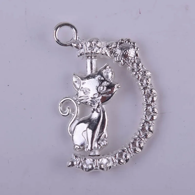 Оптовая продажа Новая мода вращающихся кулон милый кот Талисманы Подвески для