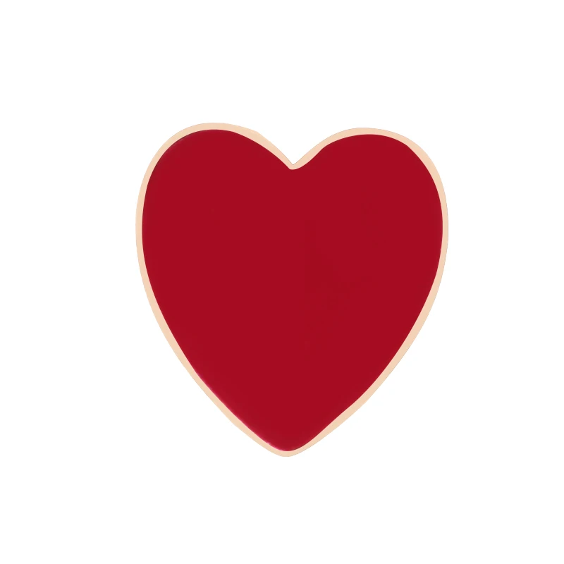 love heart Женские броши, помада, губы, любовь, сердце, вишня, эмалированные булавки, модная сексуальная брошь, одежда, нагрудная кнопка, Металлическая Булавка, ювелирные аксессуары - Окраска металла: love heart