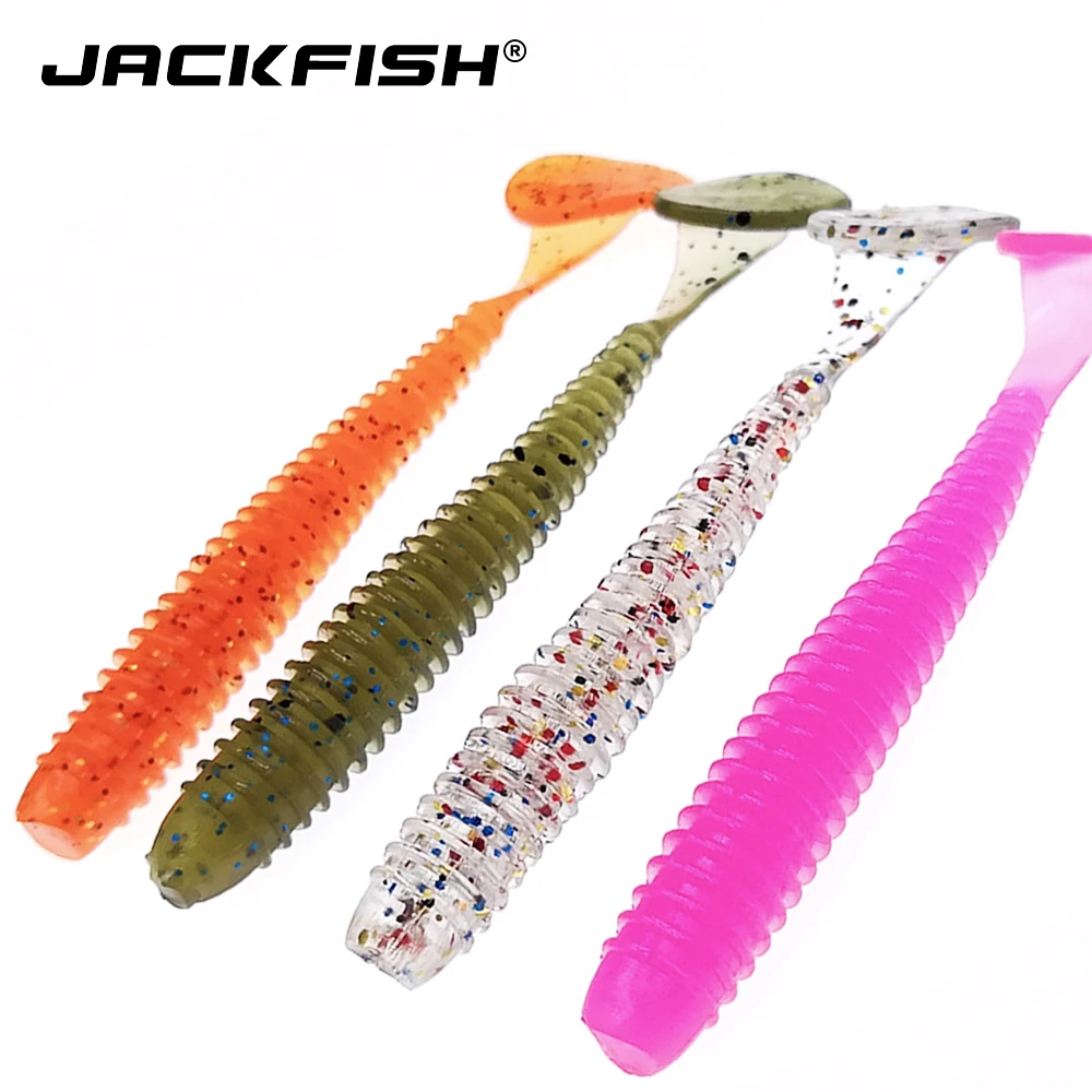 JACKFISH 10 шт. воблер джиг 7 см 1 8 г приманка для рыбной ловли мягкие черви креветки