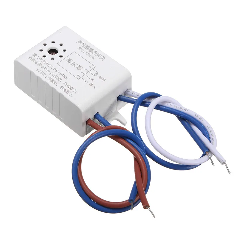 SWILET AC 220 В автоматический звуковой светильник, светодиодный переключатель, переключатель уличного света, фото, Датчик управления, светодиодный светильник, сенсорный переключатель