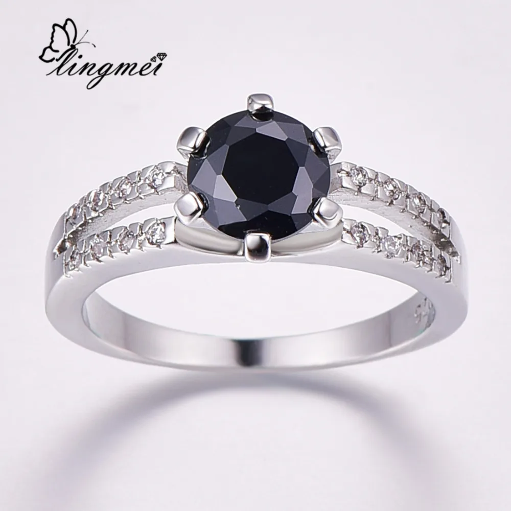 Lingmei винтажные модные Великолепные Ювелирные изделия круглая огранка черный