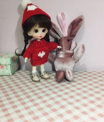 Новый [1/12 кукольный свитер] OB11 кардиган Ob11 шляпа 1/12BJD Кепка одежда (подходит для