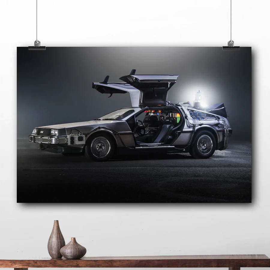 Настенные картины фильмы Назад в будущее Delorean Time Machine постеры печати на холсте