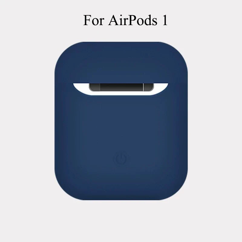 Силиконовый чехол Luquid для Airpods 1 2 Чехол Мягкий силиконовый резиновый полный защитный чехол для Airpods 1 2 чехол противоударный - Цвет: 1st Navy