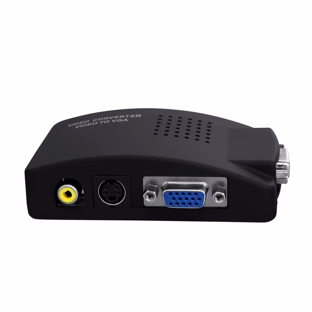 SSRIVER RCA для VGA конвертер ТВ ПК адаптер Новый AV S видео композитный монитор коробка |