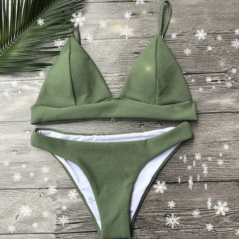 KEKAKA сексуальный однотонный розовый комплект микро бикини с пуш-ап 2019 купальный