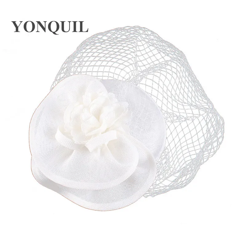 Головной убор для невесты головной сетчатая вуаль лица белый сделай сам цветок