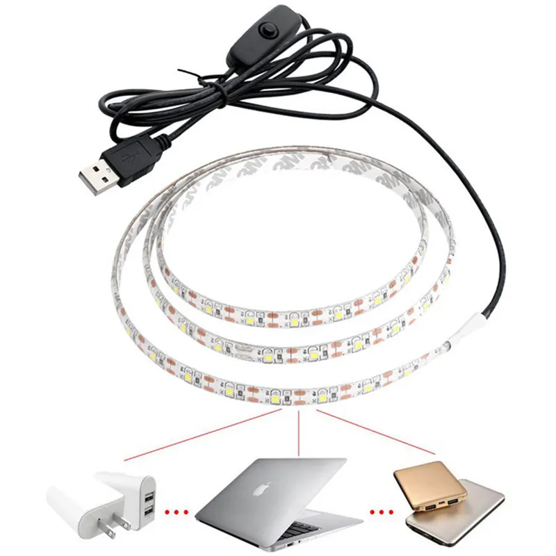 Светодиодная лента USB 5 В 5050 ТВ Achtergrond 50 см/1 м/2 м 60 светодиодов/м|Светодиодные