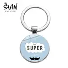 SIAN 2019 новый супер папа брелок Je t'aime Papa Цитата картина под стеклом брелок для ключей Автомобильный ключ цепочка для подарка на День отца мужские украшения