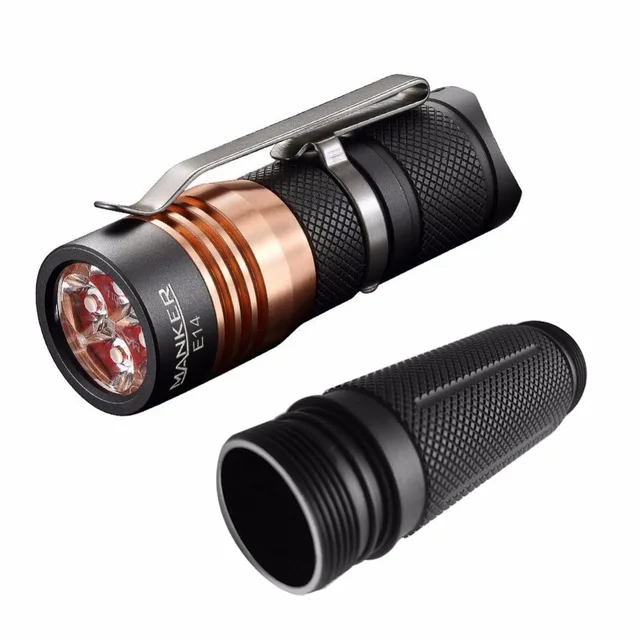 Карманный светодиодный фонарик Manker E14 1600 люмен 4x Cree XP-G3 LED/4x Nichia 219B 219C EDC 18350 + трубка