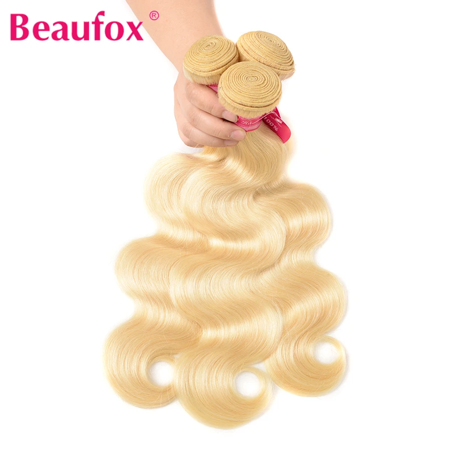 Beaufox 613 блонд волосы плетение пряди малазийские волнистые 100% человеческие Remy для